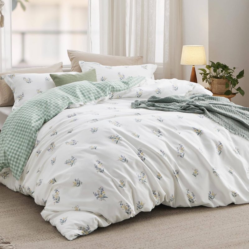 King 104 x90 01 White Green NoComforter 02