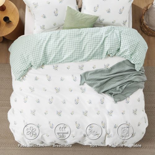 King 104 x90 01 White Green NoComforter 03