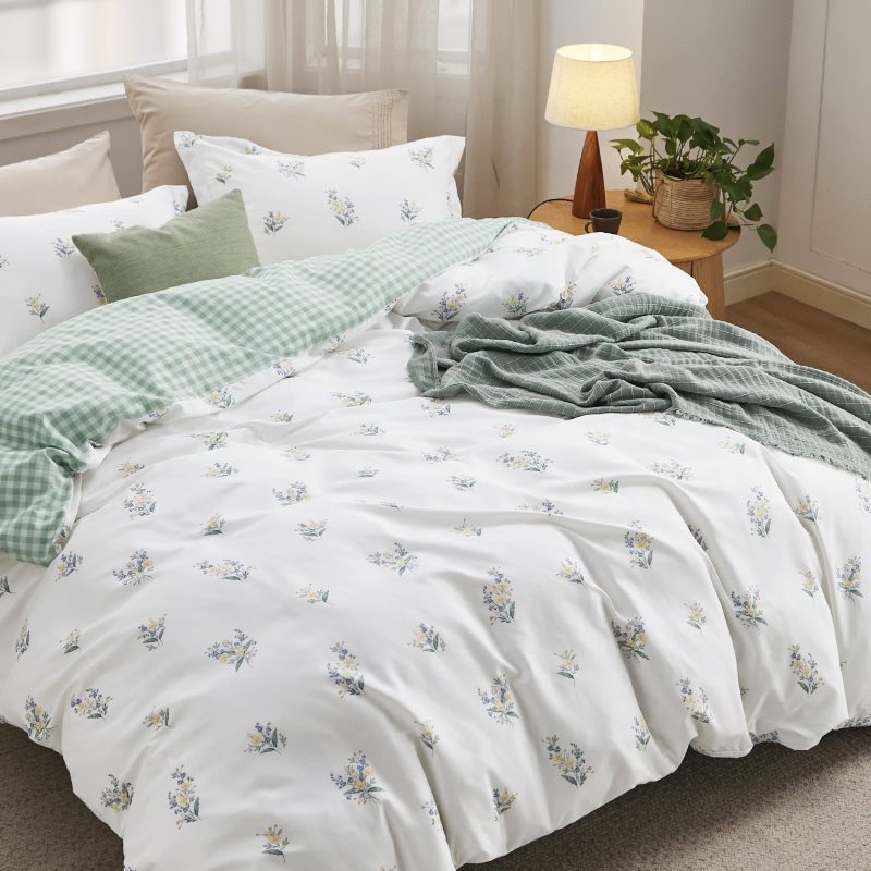 King 104 x90 01 White Green NoComforter 06