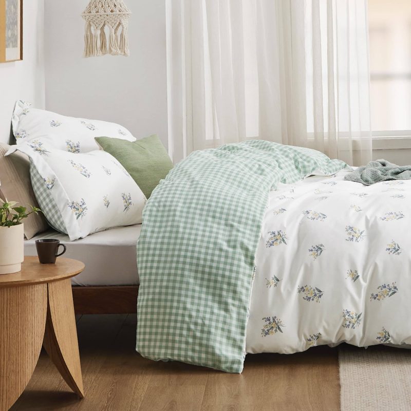 King 104 x90 01 White Green NoComforter 07