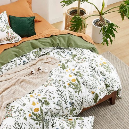 King 104 x90 13 CottonGreenFloral NoComforter 07