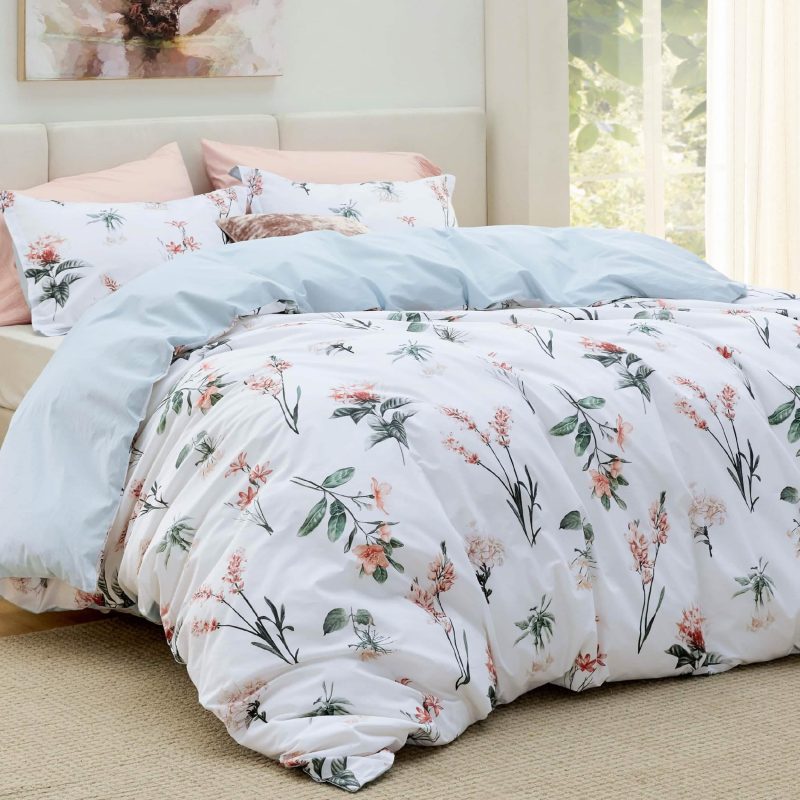 Queen 90 x90 12 CottonFloralWhite NoComforter 02