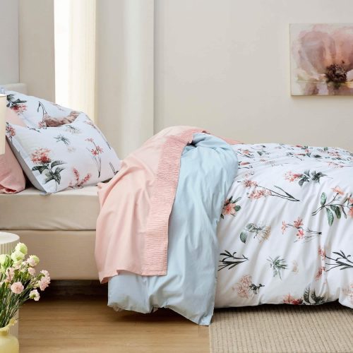 Queen 90 x90 12 CottonFloralWhite NoComforter 07