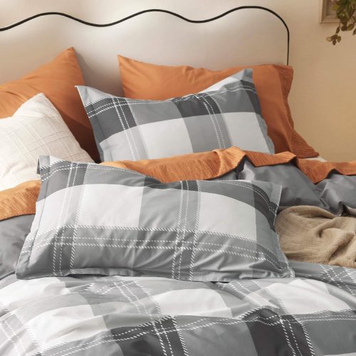 Queen 90 x90 13 CottonPlaidGrey NoComforter 07