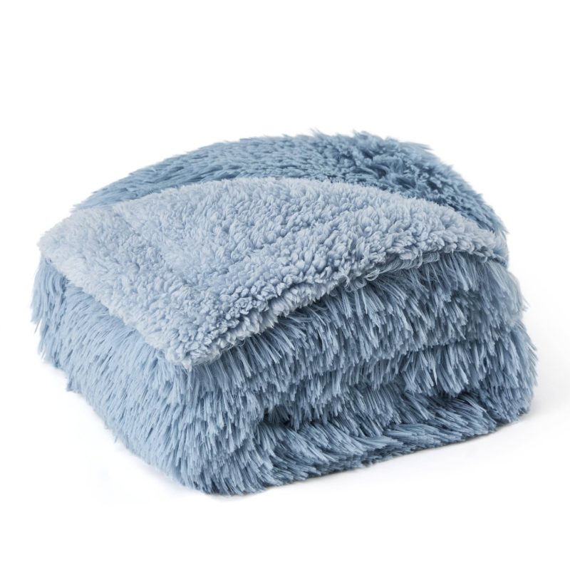 Twin 60x80 LongFauxFur Blue 06