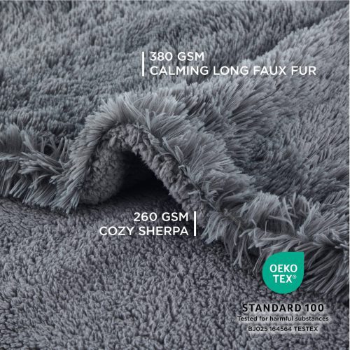 Twin 60x80 LongFauxFur Grey 03